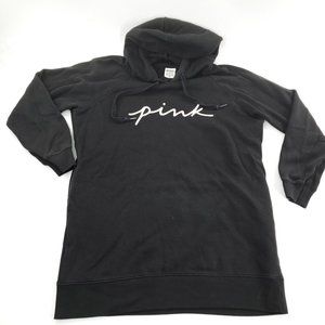 Pink‎ Victoria Secret Black Hooded Long Sweater Womens Size XS